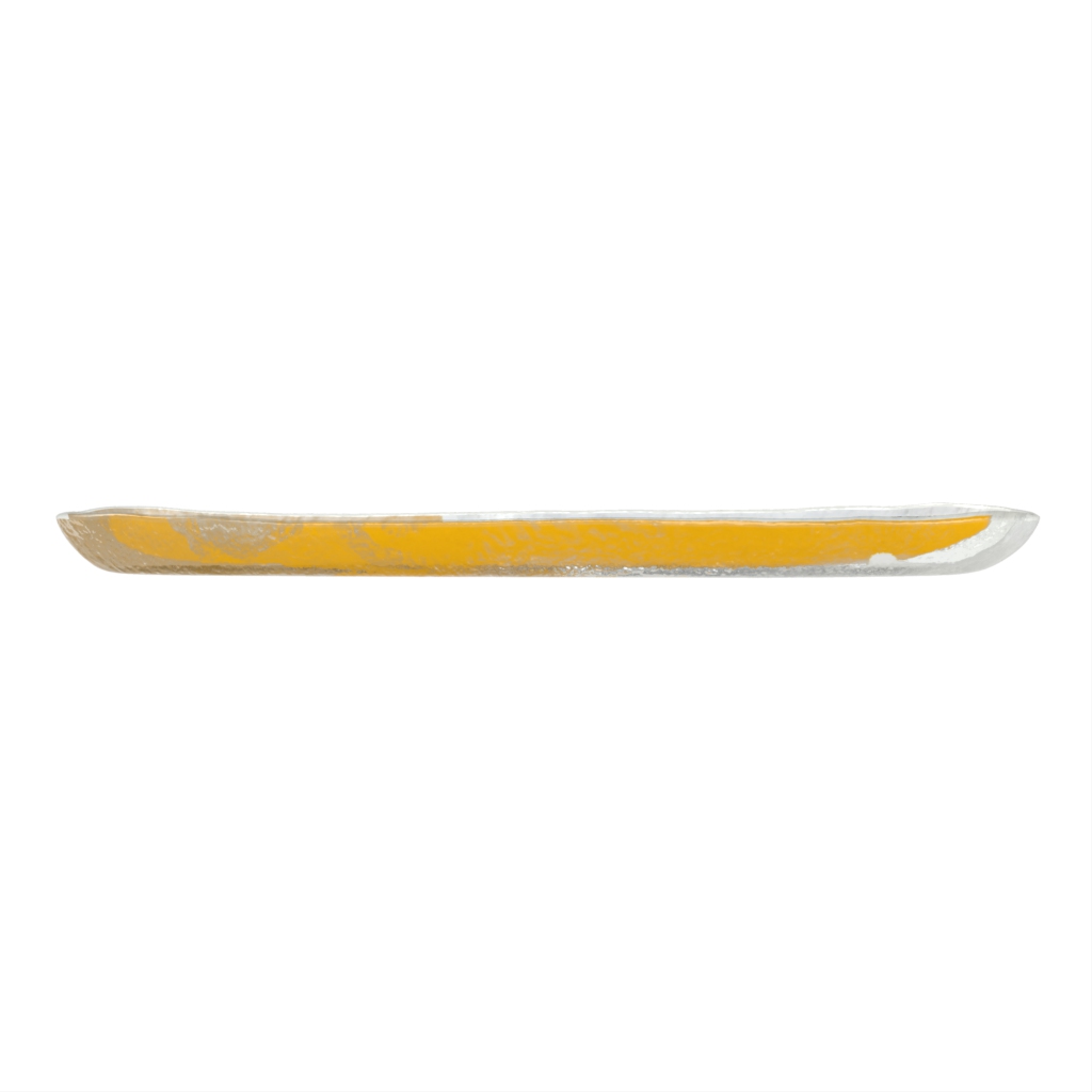 Glass Serving Platter in Milk White - Buffet Serveware - Side View