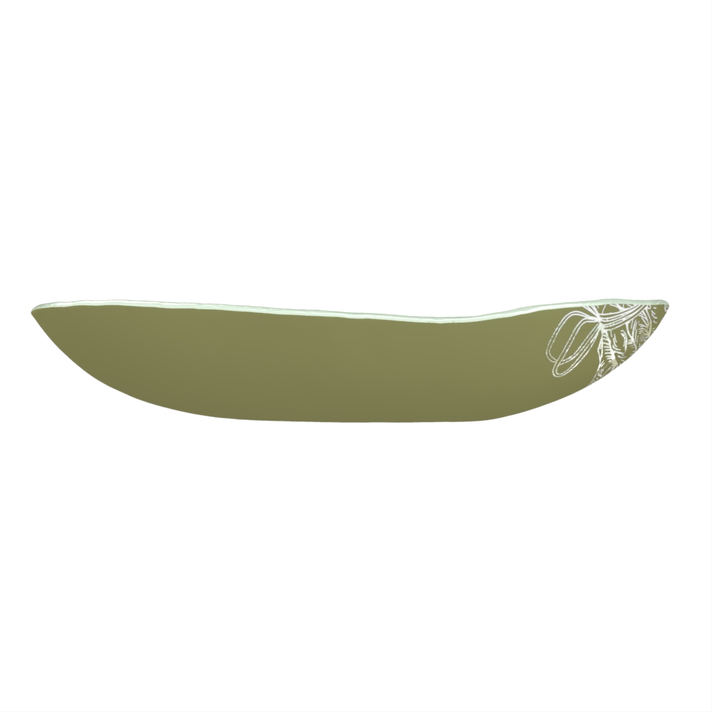 Large Buffet Serving Bowl in Olive Silver Green - Buffet Serveware - Side View