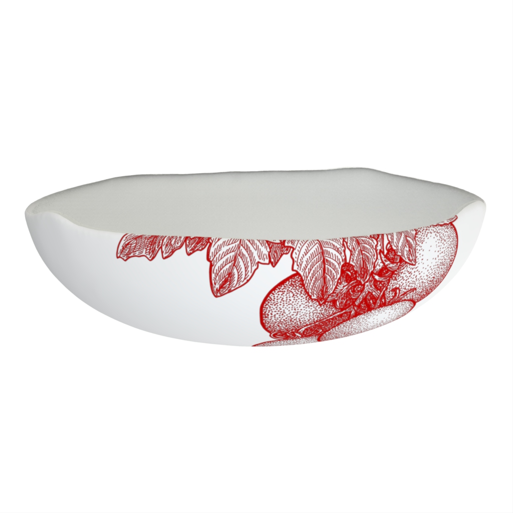 Large Display Bowl in Milk White - Buffet Serveware - Side View