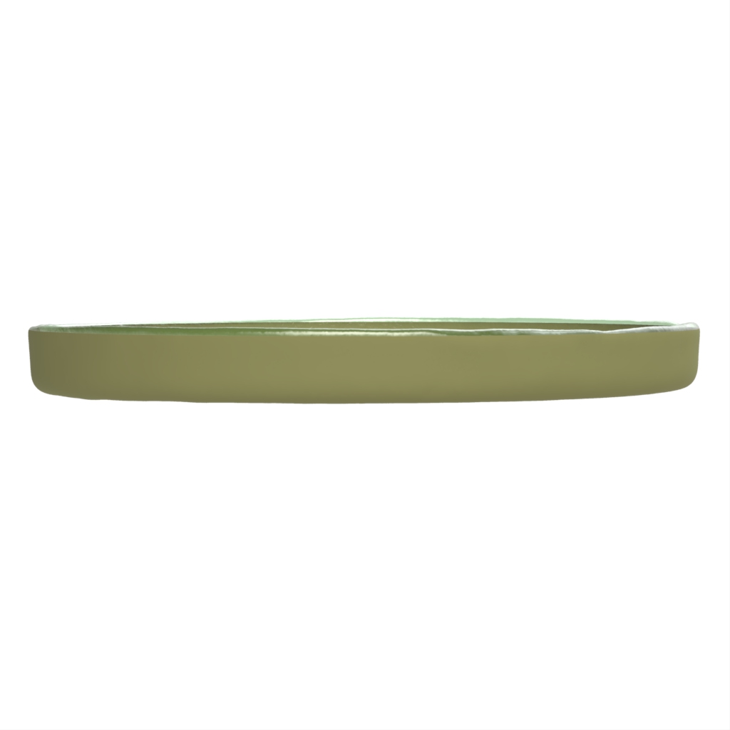 Large Serving Platter in Olive Silver Green - Buffet Serveware - Side View