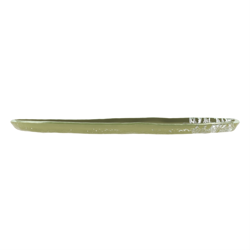 Large Serving Platter in Olive Silver Green - Buffet Serveware - Side View