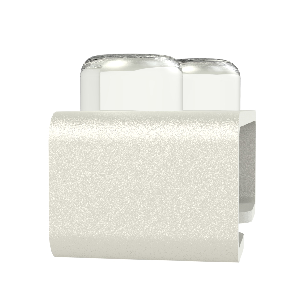 Metal Napkin Ring in Glass With Texture - Fine Dining Tableware - Side View