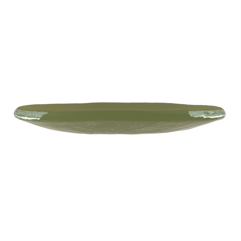 Mini Appetizer Plate in Olive Silver Green - Catering Serveware - Side View