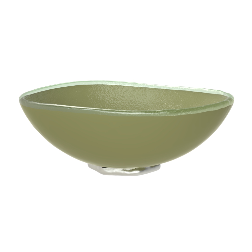Modern Bread Basket in Olive Silver Green - Table Accessories - Side View