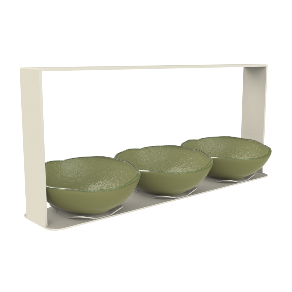 Nut Dish in Olive Silver Green - Snacks Serveware - Side View