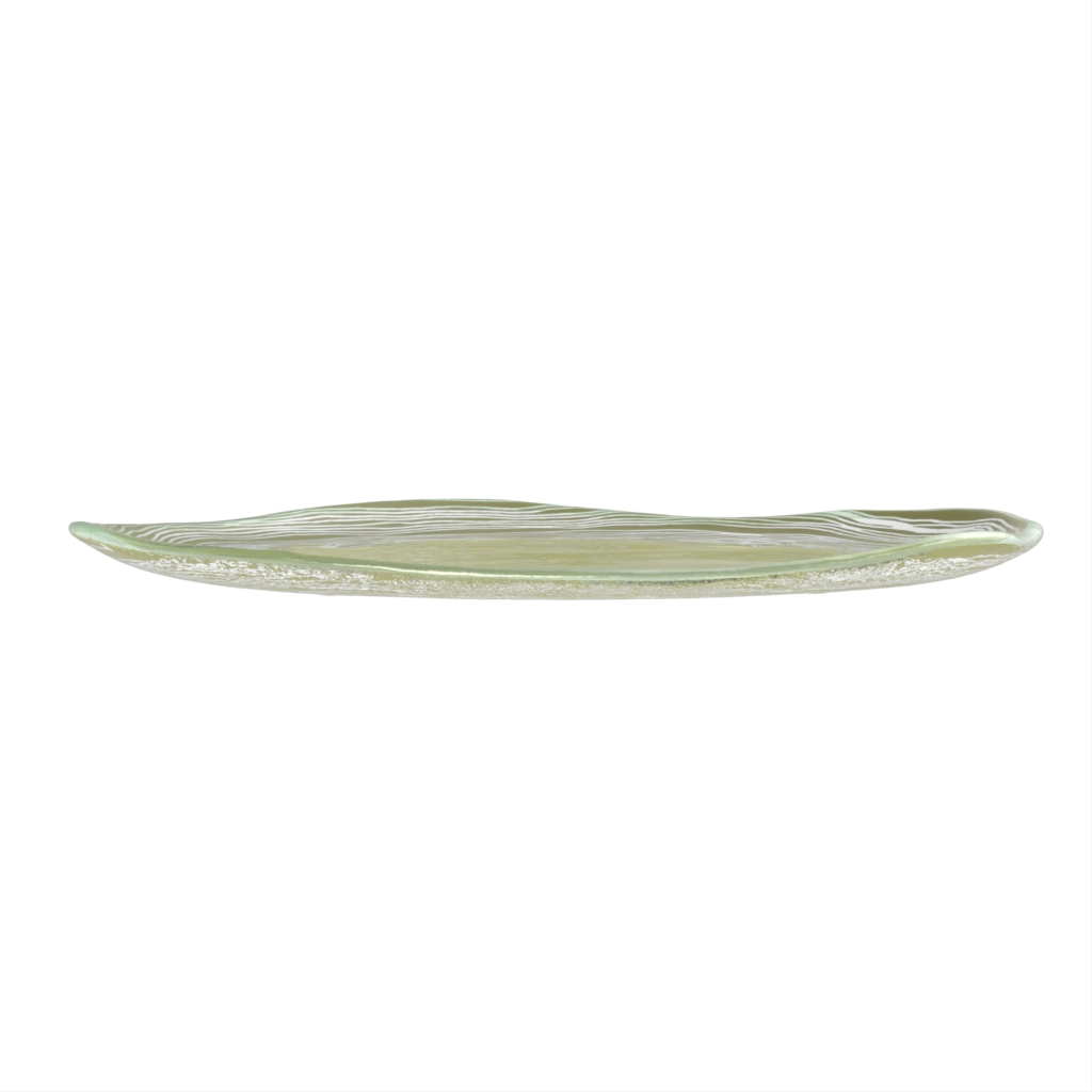 Organic Dinnerware in Olive Silver Green - Organic Plates - Side View