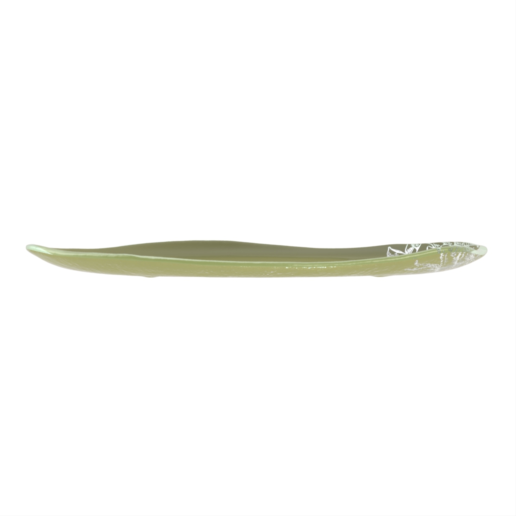 Organic Dinnerware in Olive Silver Green - Organic Plates - Side View