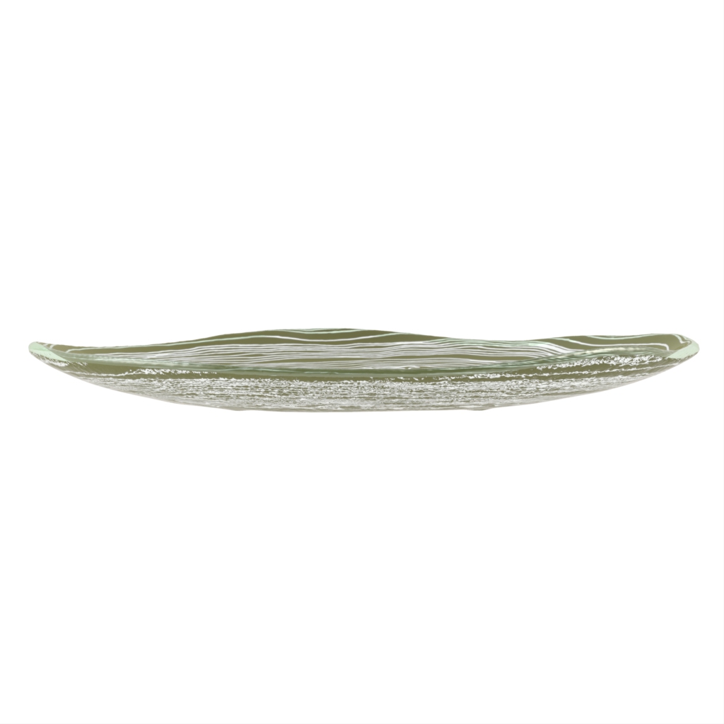 Organic Shaped Plate in Olive Silver Green - Organic Plates - Side View