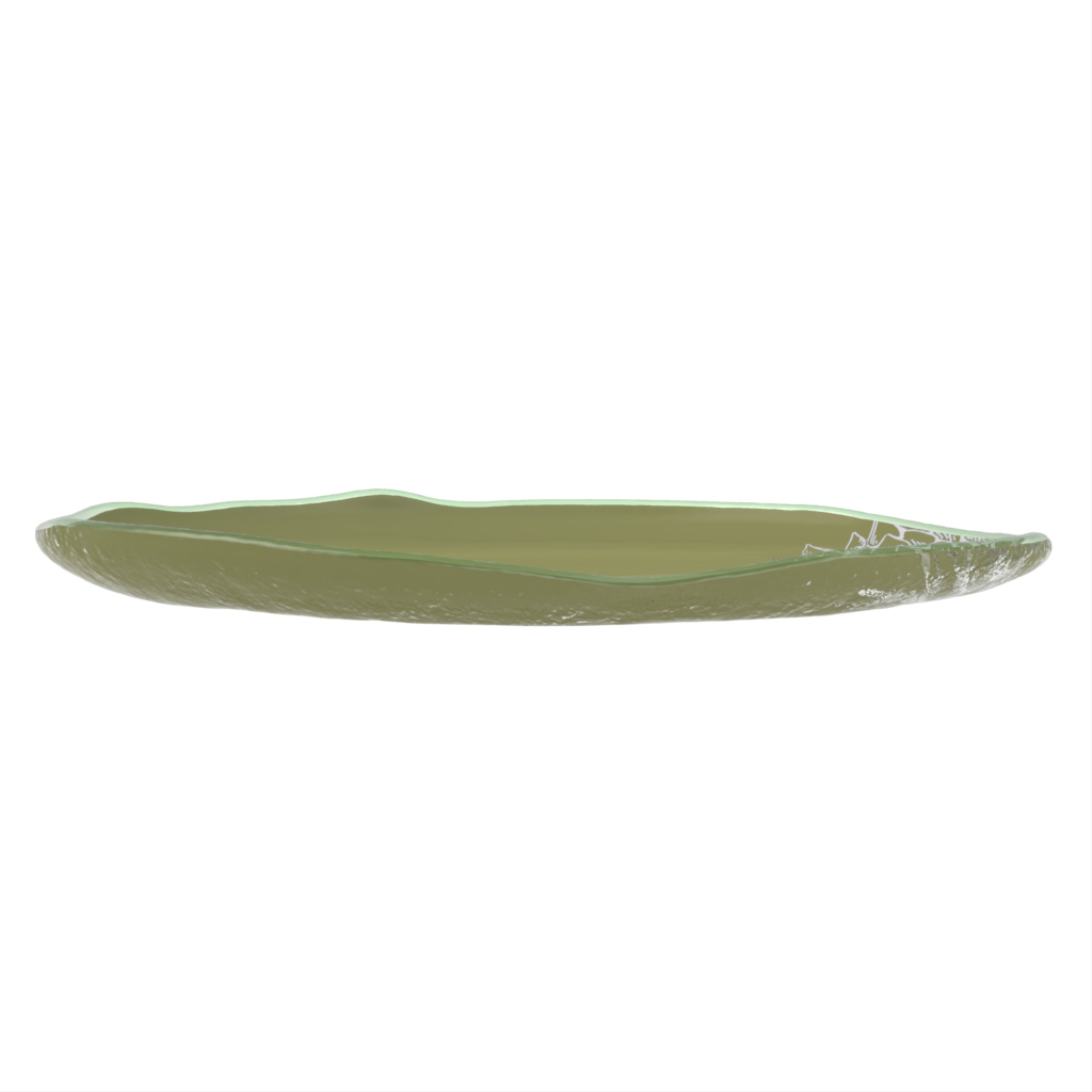 Organic Shaped Plate in Olive Silver Green - Organic Plates - Side View