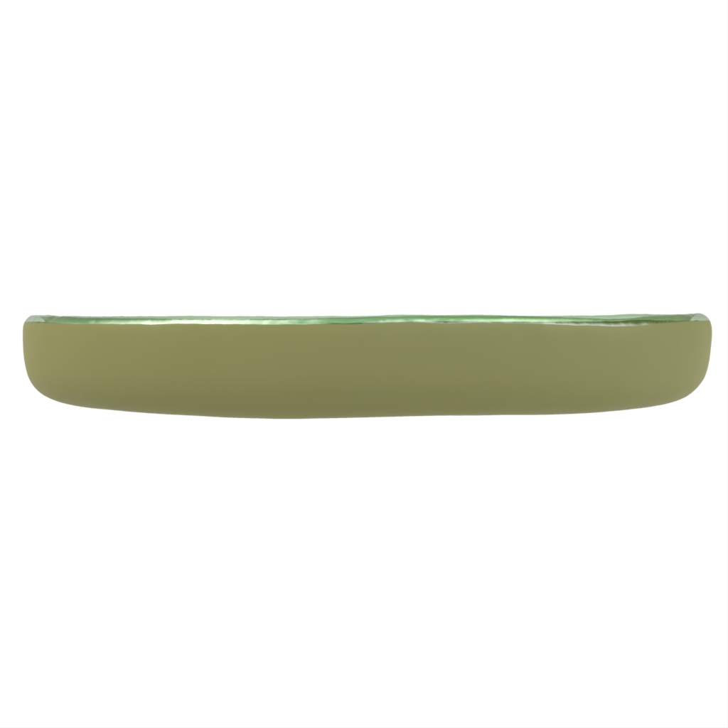Plate With High Edges in Olive Silver Green - High Sided Plates - Side View