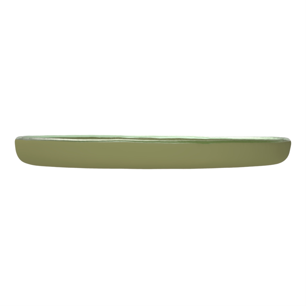 Plate With High Sides in Olive Silver Green - High Sided Plates - Side View
