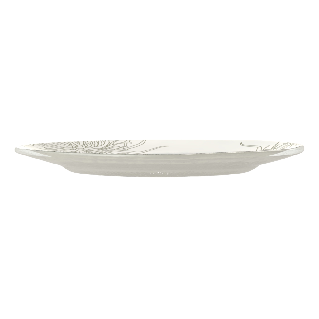Rimmed Dinner Plate in Lily White - Rimmed Dinner Plates - Side View