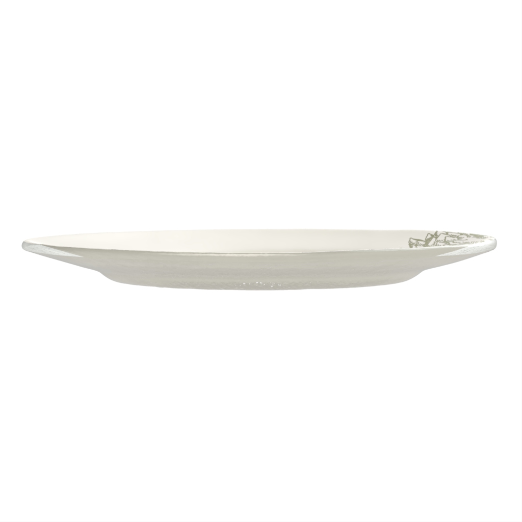 Rimmed Dinner Plate in Lily White - Rimmed Dinner Plates - Side View