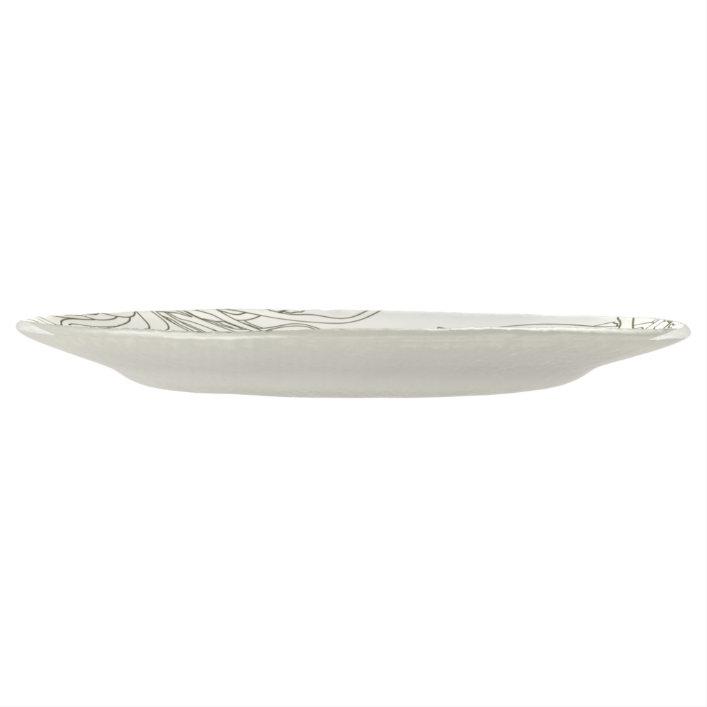 Rimmed Plate in Lily White - Rimmed Dinner Plates - Side View
