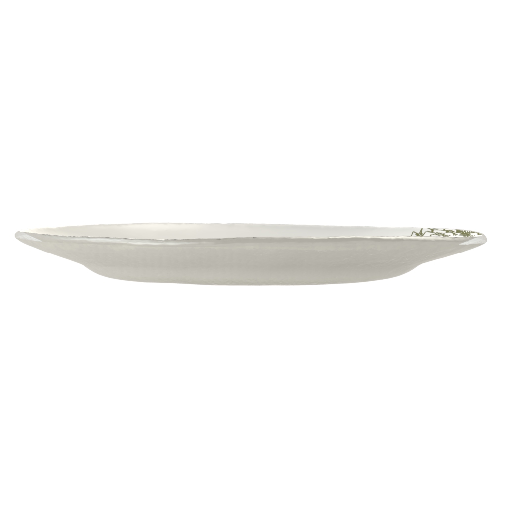 Rimmed Plate in Lily White - Rimmed Dinner Plates - Side View