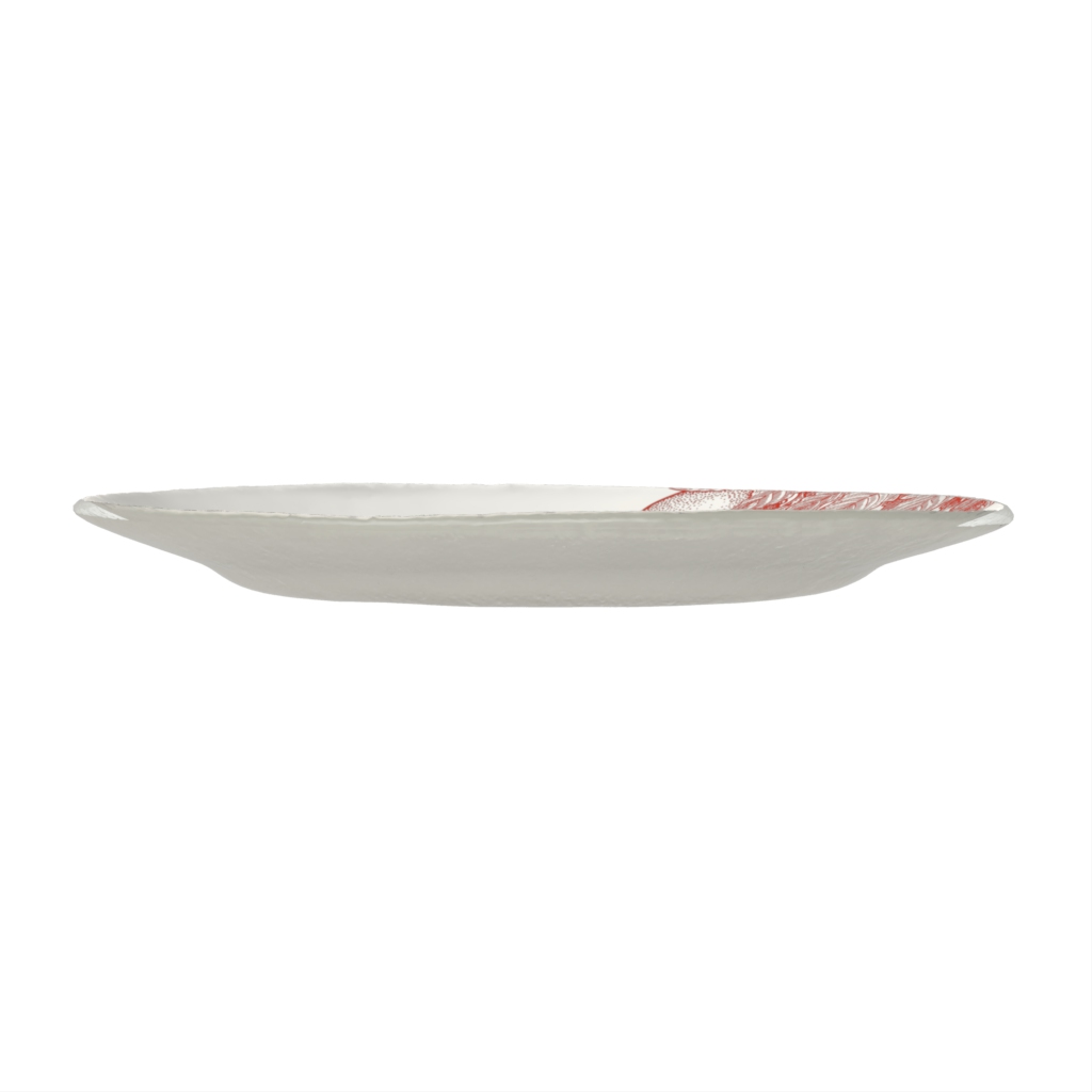 Rimmed Plate in Lily White - Rimmed Dinner Plates - Side View