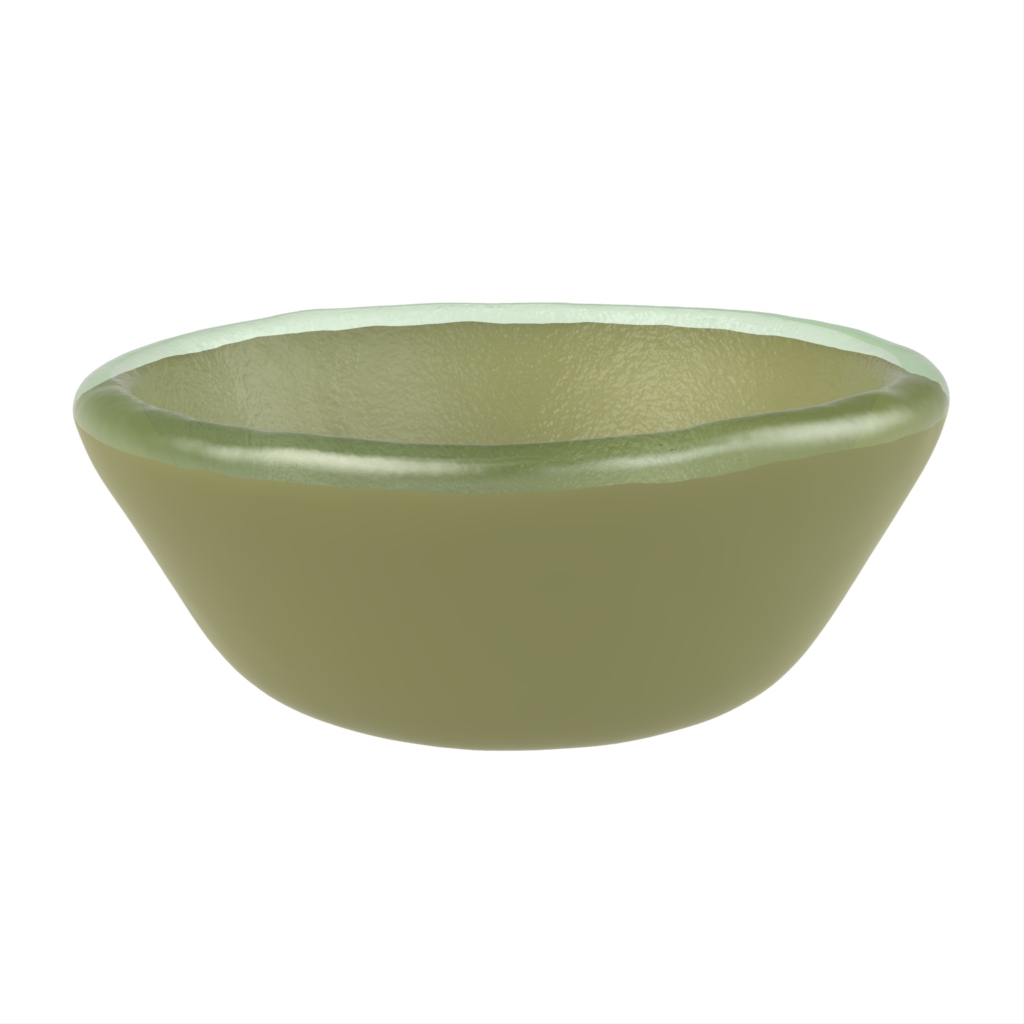 Tasting Bowl in Olive Silver Green - Catering Serveware - Side View