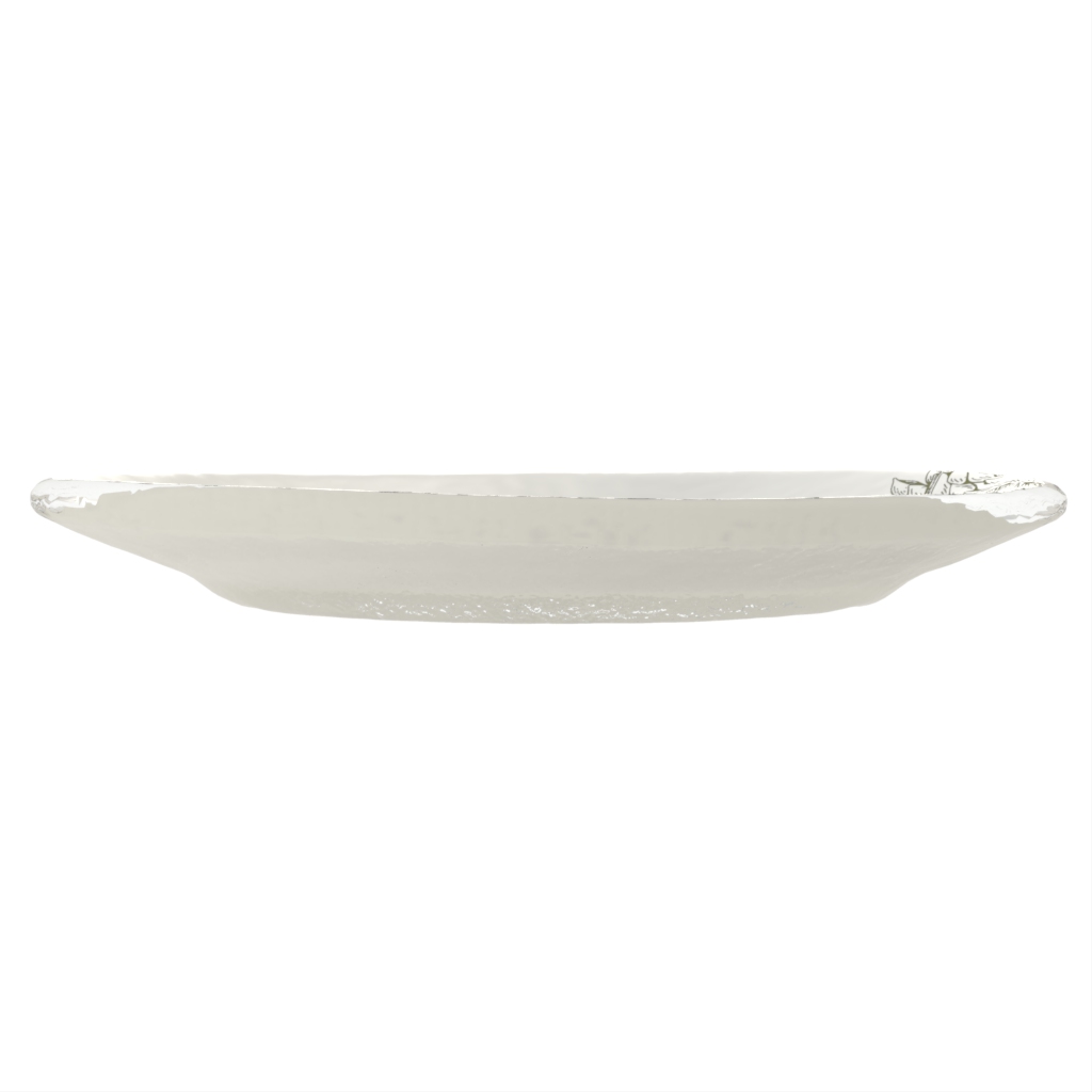 Wide Rim Plate in Lily White - Rimmed Dinner Plates - Side View