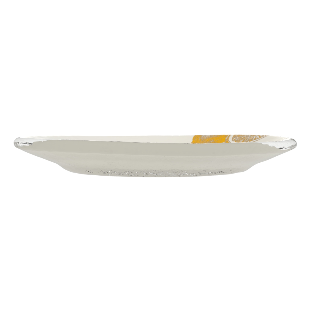 Wide Rim Plate in Lily White - Rimmed Dinner Plates - Side View